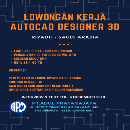 Lowongan Pekerjaan Tenaga Ahli Autocad