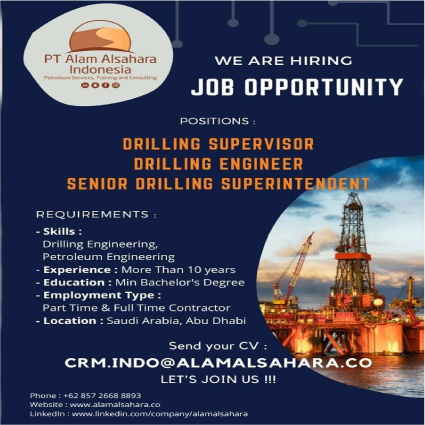 Lowongan Pekerjaan Tenaga Ahli Drilling
